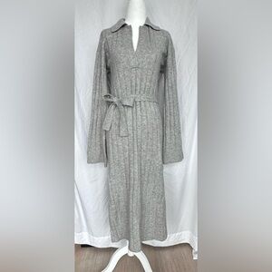 NWT Gray Knit Sweater Dress - Midi - Sz XS